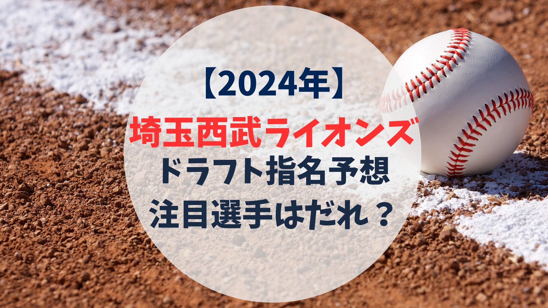 2024年　埼玉西武ライオンズ　ドラフト指名予想